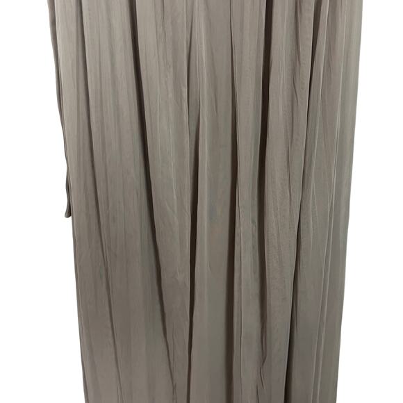 David's Bridal One Shoulder Strap Beige Maxi Dress Size 4 - Picture 12 of 16